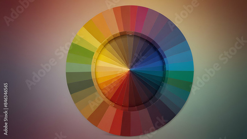 color wheel with 12 colors in gradiation in the vibrant sky