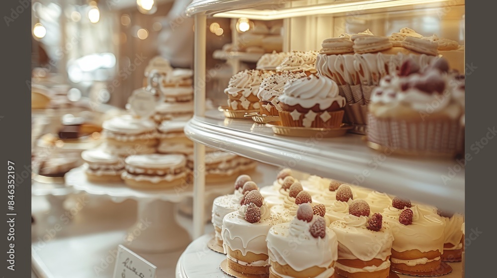 Cake shop, warm, soft, sweet, comfortable, bright, baking feeling, cute, expansive feeling, soft lighting. Generative AI. Cake shop, warm, soft, sweet, comfortable, bright, baking feeling, cute, expansive feeling, soft lighting. Generative AI.
