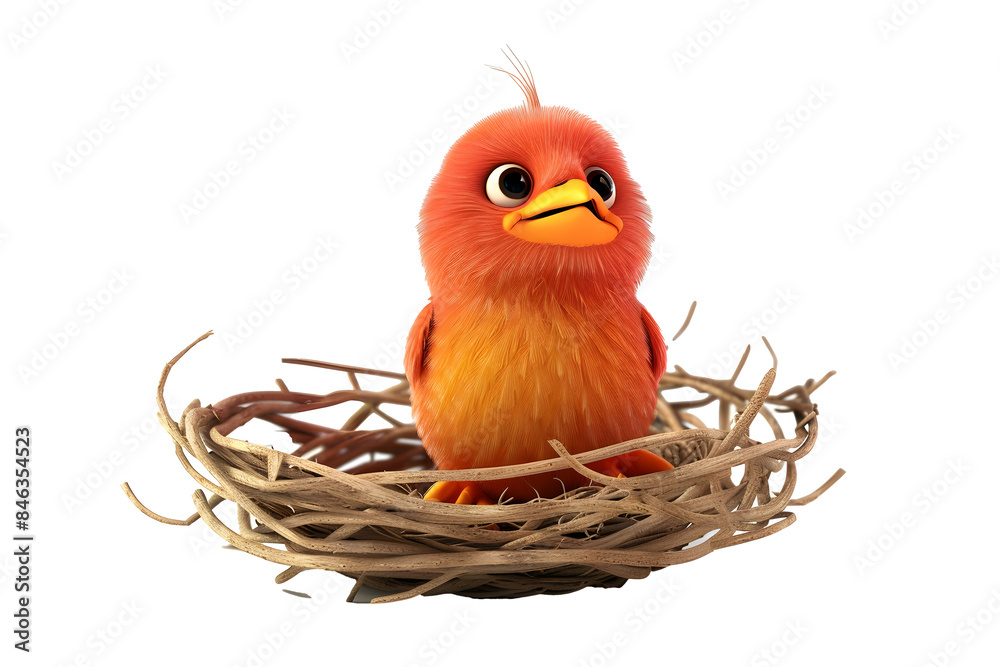 Obraz premium 3d easter eggs in a nest transparent background, PNG file