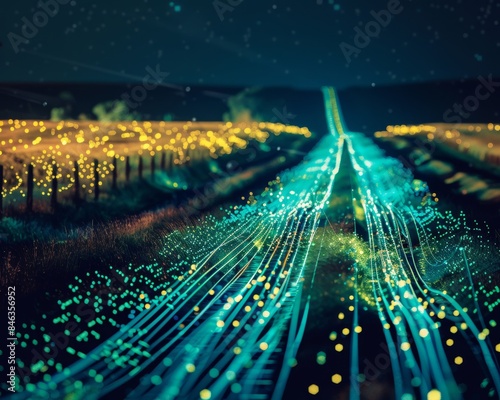 Rural fiber optic network traffic data image