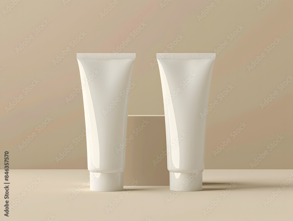 Front & Back Blank Cosmetic Cream Tube Packaging Mockup Front & Back Blank Cosmetic Cream Tube Packaging Mockup