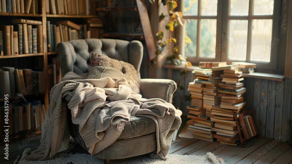 A cozy morning scene with a person enjoying a cup of coffee and reading a book by the window A cozy morning scene with a person enjoying a cup of coffee and reading a book by the window