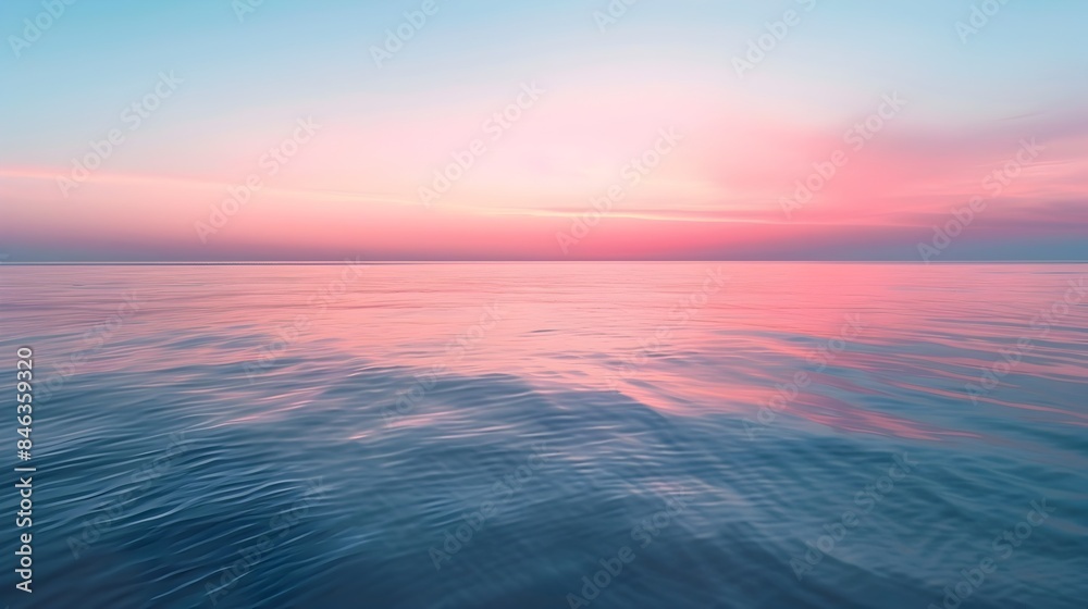 Serene Sunrise Over Tranquil Ocean with Pastel Hued Reflection Serene Sunrise Over Tranquil Ocean with Pastel Hued Reflection
