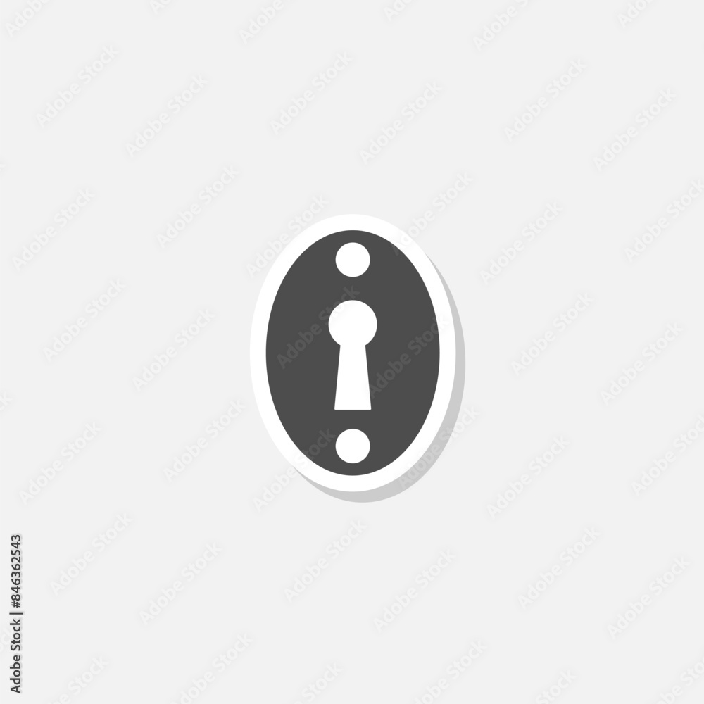 Keyhole Icon sticker isolated on gray background Keyhole Icon sticker isolated on gray background