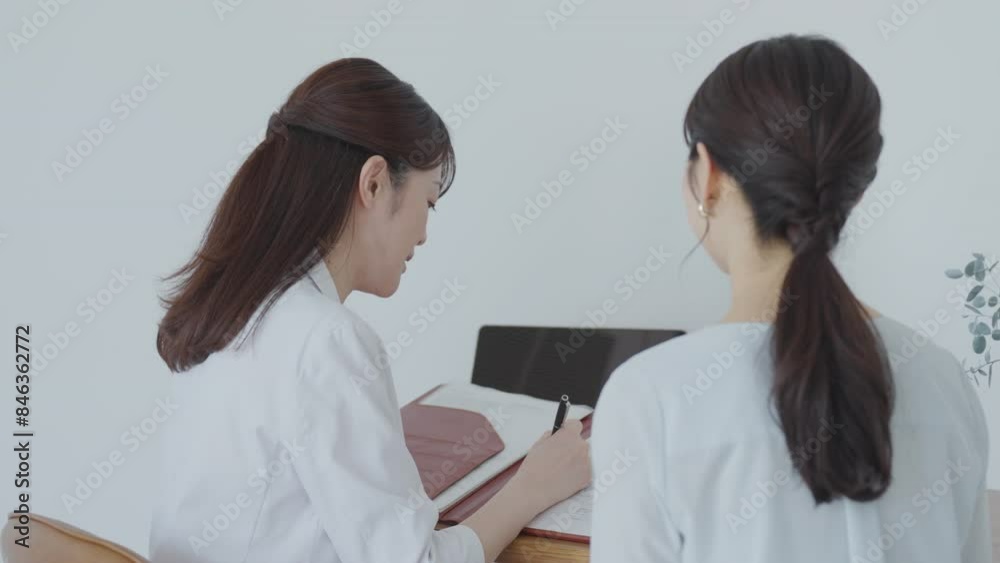 患者の診察をする医者 患者の診察をする医者