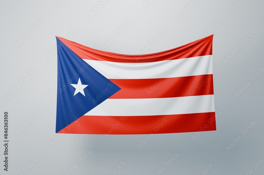 Puerto Rico Flag Waving Proudly. 3D Flag Banner Illustration image. Puerto Rico Flag Waving Proudly. 3D Flag Banner Illustration image.