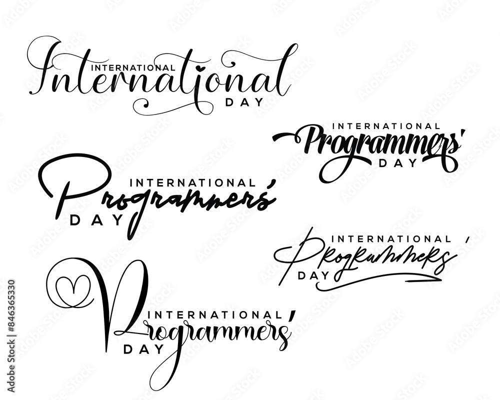 International programmers' day Handwritten Calligraphy Illustration International programmers' day Handwritten Calligraphy Illustration