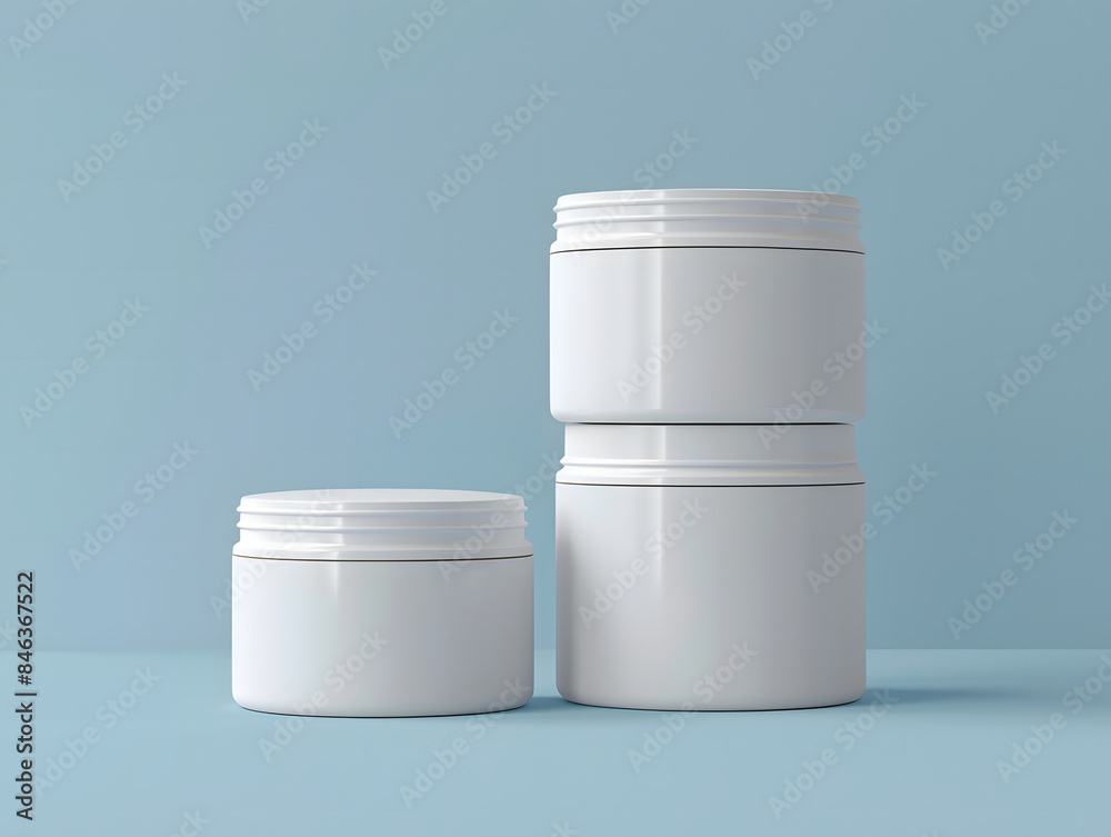 Obraz premium Plastic Cosmetic Jar Label Mockup