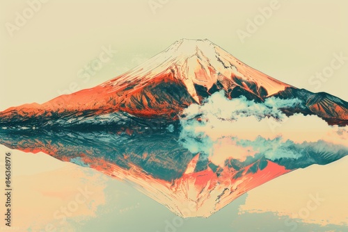 A mountain with a reflection in the water