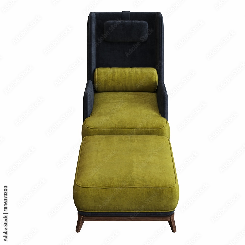 Naklejka premium armchair isolated on white background, interior furniture, 3D illustration, cg render