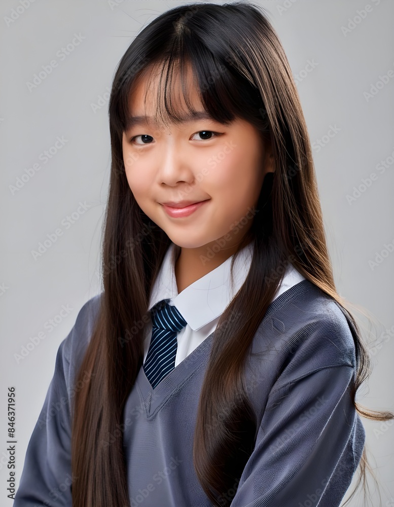 asian child in school uniform on white background isolated asian child in school uniform on white background isolated