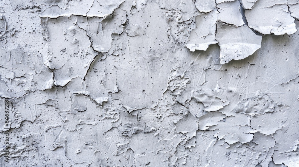 The wall is covered in peeling paint and has a rough texture The wall is covered in peeling paint and has a rough texture