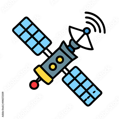 Satellite, wireless satellite technology, Space satellite technologies, space orbital satellite, Satellite icon isolated

