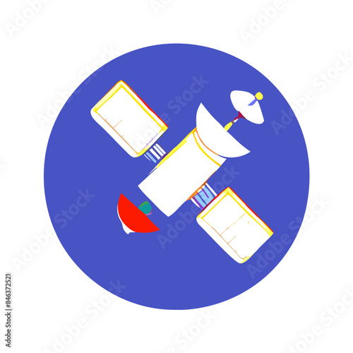 Satellite, wireless satellite technology, Space satellite technologies, space orbital satellite, Satellite icon isolated

