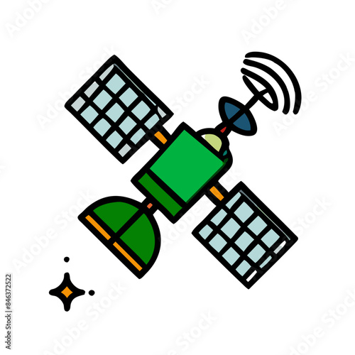Satellite, wireless satellite technology, Space satellite technologies, space orbital satellite, Satellite icon isolated

