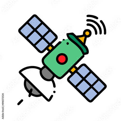 Satellite, wireless satellite technology, Space satellite technologies, space orbital satellite, Satellite icon isolated

