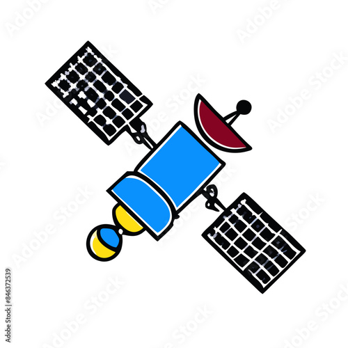 Satellite, wireless satellite technology, Space satellite technologies, space orbital satellite, Satellite icon isolated

