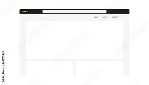 Web browser window empty. Web user interface template mockup vector.	
