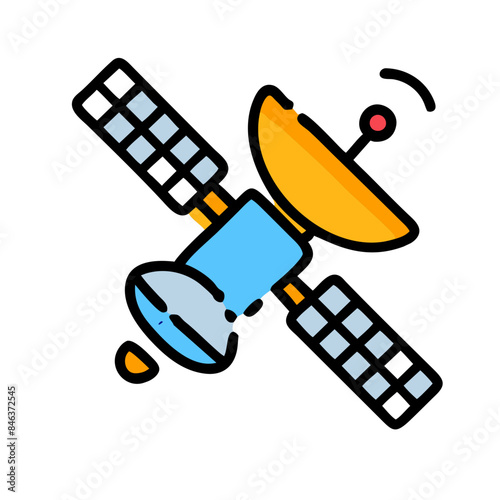 Satellite, wireless satellite technology, Space satellite technologies, space orbital satellite, Satellite icon isolated

