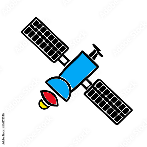 Satellite, wireless satellite technology, Space satellite technologies, space orbital satellite, Satellite icon isolated

