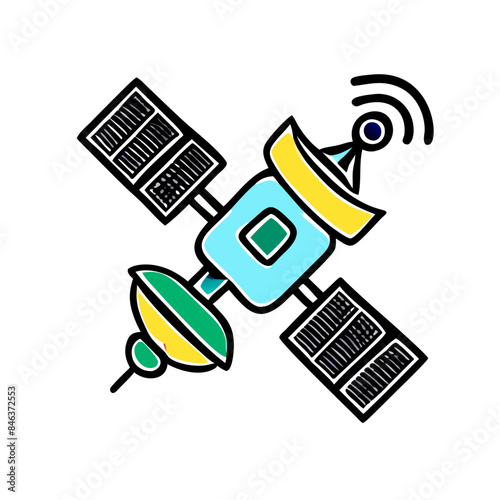 Satellite, wireless satellite technology, Space satellite technologies, space orbital satellite, Satellite icon isolated

