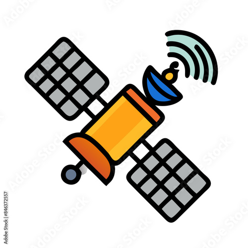 Satellite, wireless satellite technology, Space satellite technologies, space orbital satellite, Satellite icon isolated

