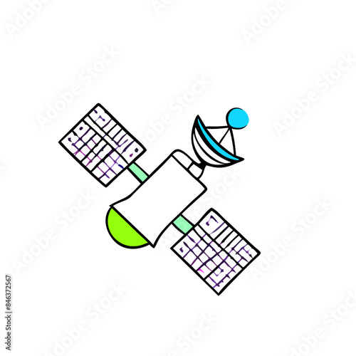 Satellite, wireless satellite technology, Space satellite technologies, space orbital satellite, Satellite icon isolated

