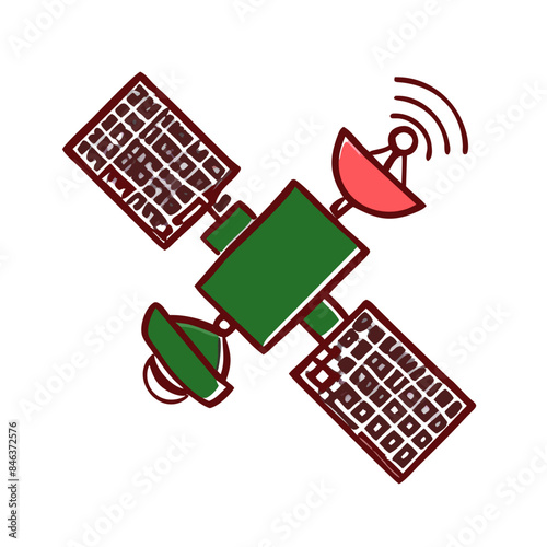 Satellite, wireless satellite technology, Space satellite technologies, space orbital satellite, Satellite icon isolated

