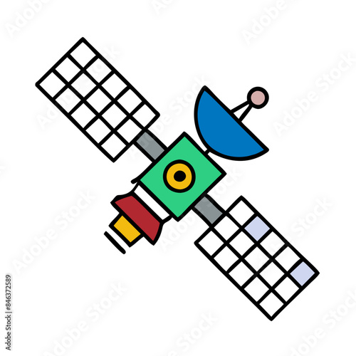 Satellite, wireless satellite technology, Space satellite technologies, space orbital satellite, Satellite icon isolated

