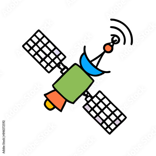 Satellite, wireless satellite technology, Space satellite technologies, space orbital satellite, Satellite icon isolated

