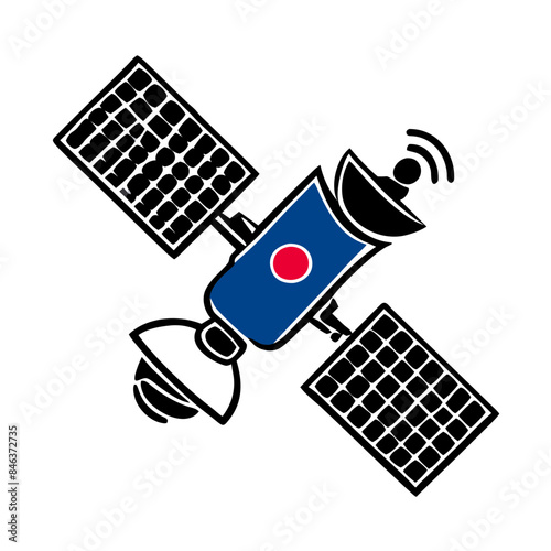 Satellite, wireless satellite technology, Space satellite technologies, space orbital satellite, Satellite icon isolated

