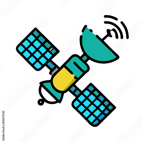 Satellite, wireless satellite technology, Space satellite technologies, space orbital satellite, Satellite icon isolated

