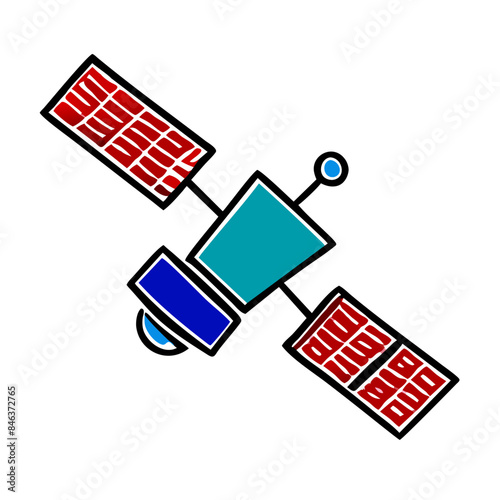 Satellite, wireless satellite technology, Space satellite technologies, space orbital satellite, Satellite icon isolated


