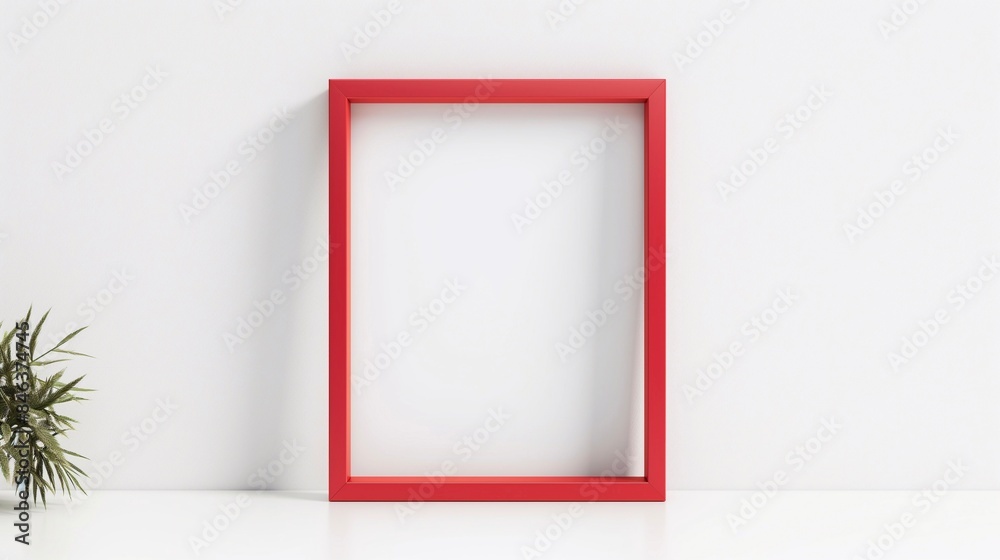 Red frame empty modern design, isolated on white background Red frame empty modern design, isolated on white background