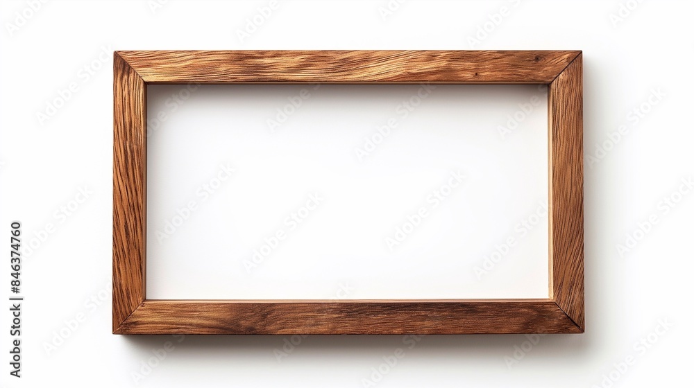 Wooden frame empty modern design, isolated on white background Wooden frame empty modern design, isolated on white background
