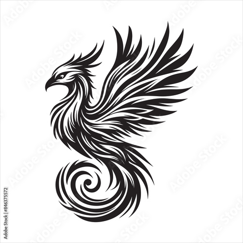 Phoenix logo design vector template.