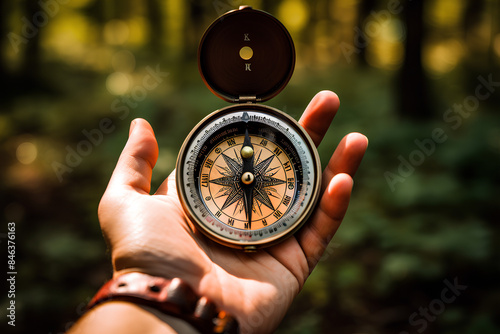 Outdoors Navigation Concept Compass Direction Concept