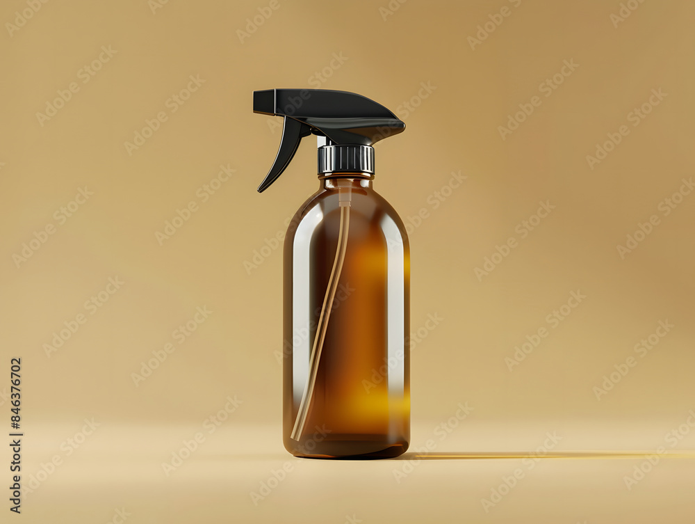 Amber Spray Bottle Label Mockup with isolated background