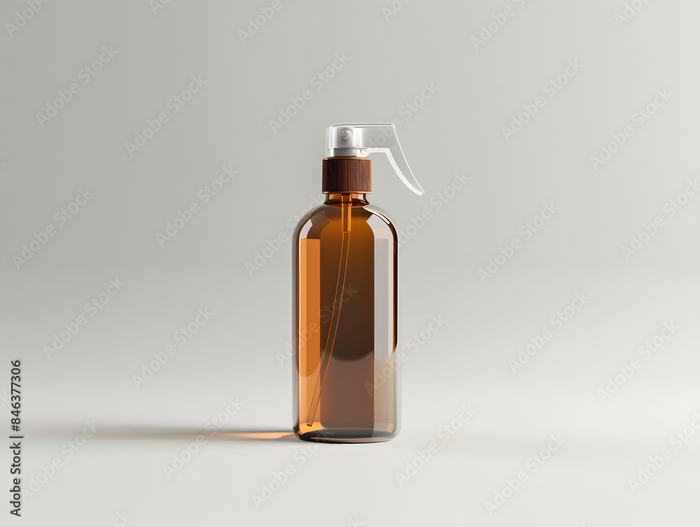 Amber Spray Bottle Label Mockup with isolated background Amber Spray Bottle Label Mockup with isolated background