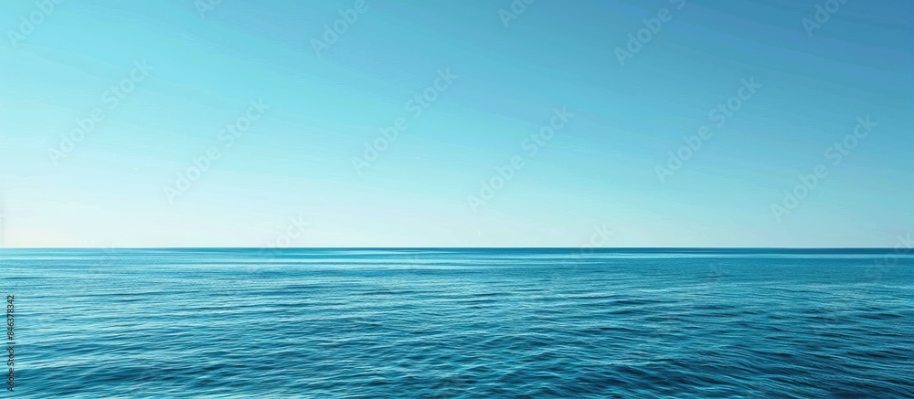 Obraz premium Blue sea and clear sky with empty space for text.