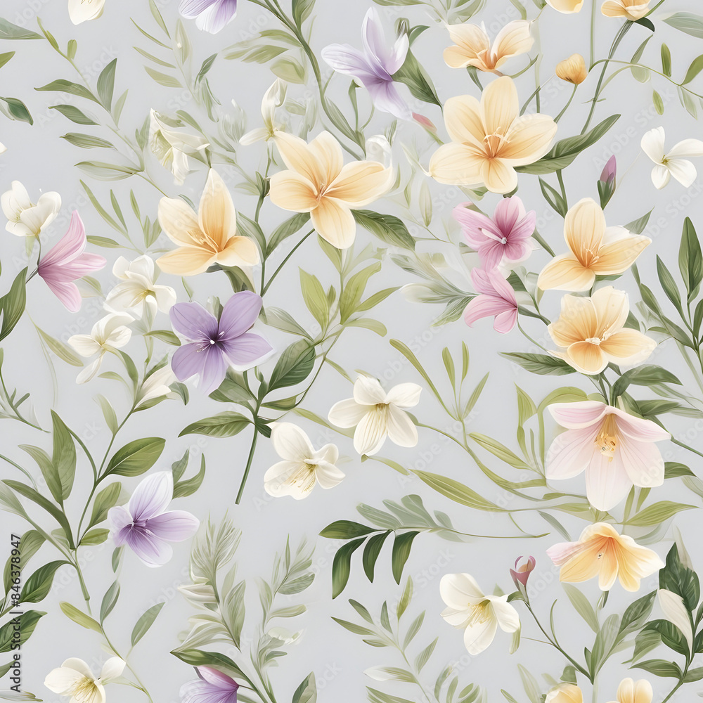 Elegant seamless pattern of minimalist flowers. Elegant seamless pattern of minimalist flowers.
