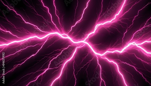 Pink electric spark lightening background shocking pink copy space abstract electrical backdrop, banner poster header design