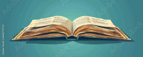 Open book with page. vector simple illustration