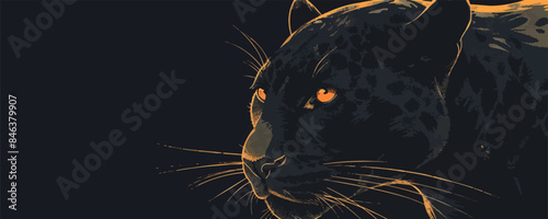 panther. vector simple illustration