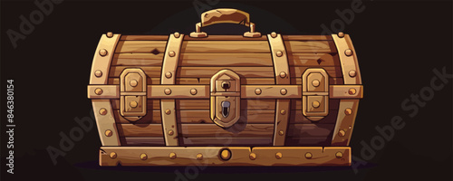 Treasure chest vintage. vector simple illustration
