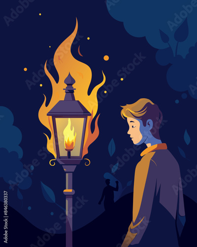 The gaslight was like a powerful magnet drawing the heart in with its enchanting flickers only to crush it once again with its manipulation.. Vector illustration