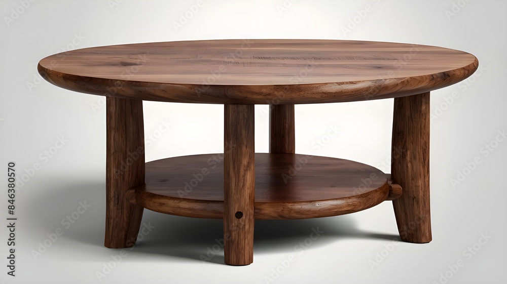 A wooden coffee table in detail, isolated on a clear background A wooden coffee table in detail, isolated on a clear background