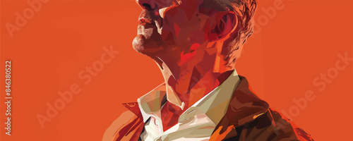 Portrait of an English gentleman. vector simple illustration