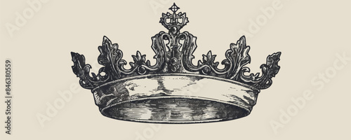 Crown royal retro sketch hand drawn engraved style. vector simple illustration