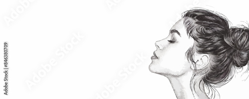 Bun | Minimalist and Simple Line White background - Vector illustration
